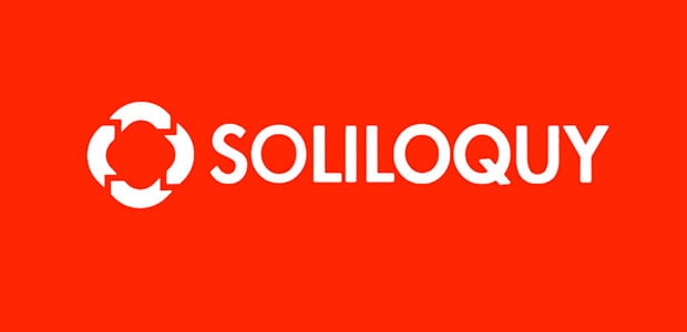 Soliloquy Logo on red background