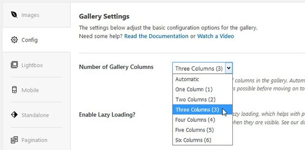 Number of Gallery Columns