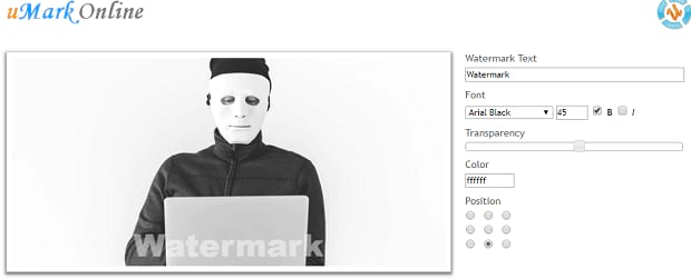 An example of a watermark added using uMark Online