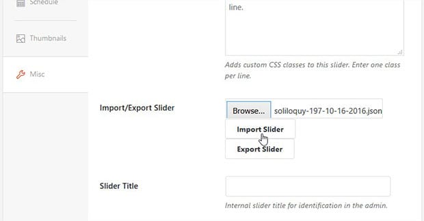 Import Slider