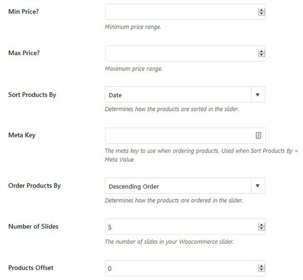 Slider Tab Settings