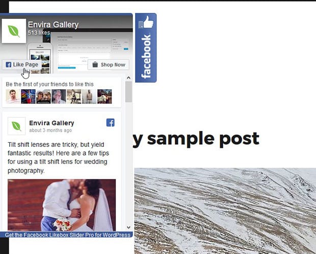 WordPress Facebook Like Slider