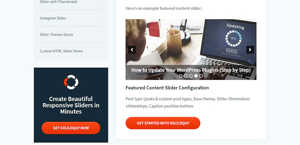 content slider configuration