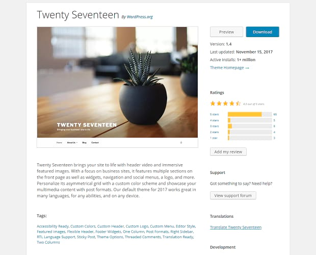 Twenty Seventeen theme