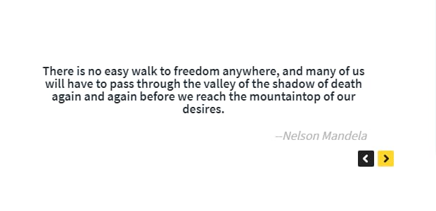 text carousel example, Nelson Mandela quote