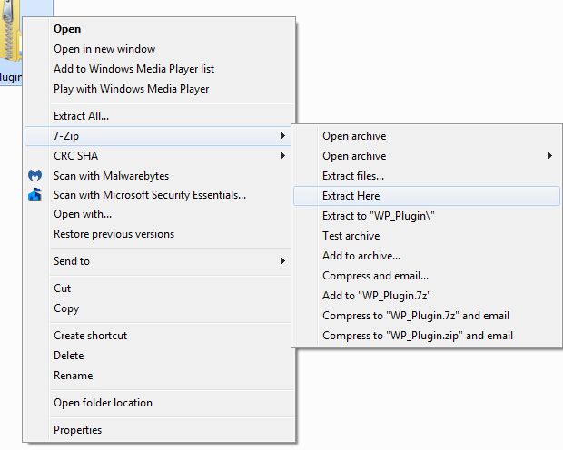 Basic steps to extract a compressed file using 7zip