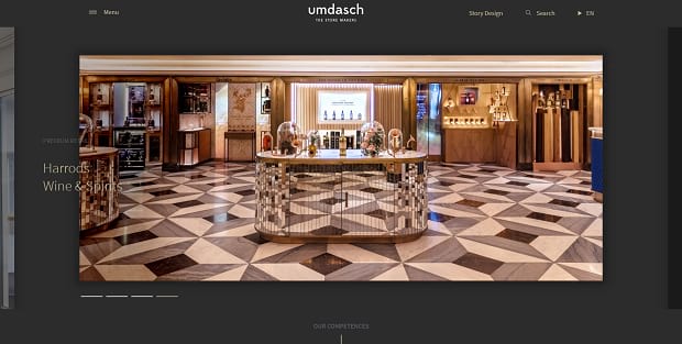 umdahs's homepage slider, using large images and unique navigation bars