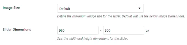 The Soliloquy slider dimensions and image size boxes