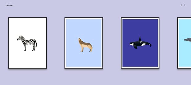 The Cool Club's simple but fun slider, with illustrations of various animals