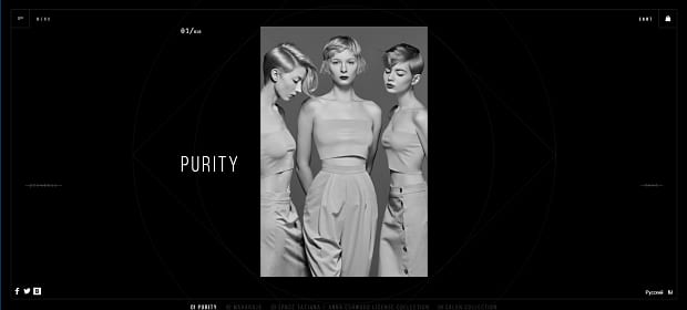 Anna Eshwood's elegant slider, displaying an image of three women posing