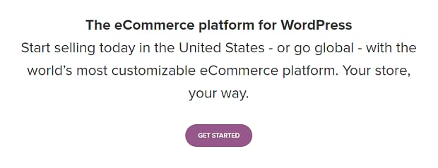 The WooCommerce addon banner, with a simple and minimalist design on a white background