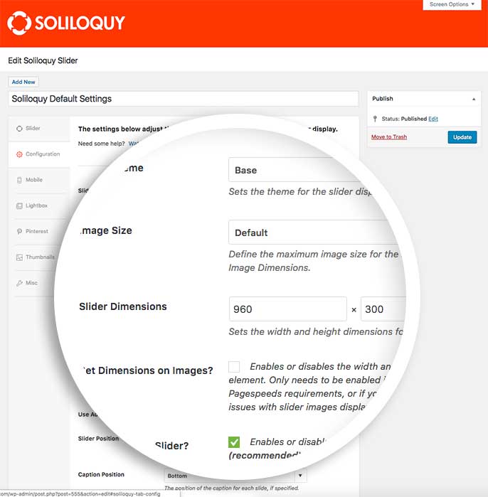 Use the Defaults Addon to create default image dimensions