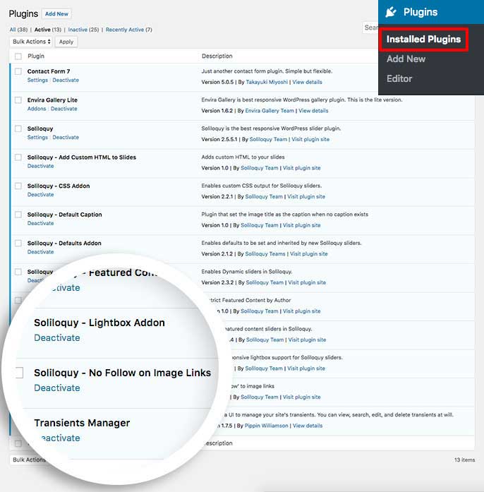 Activate the nofollow image links plugin