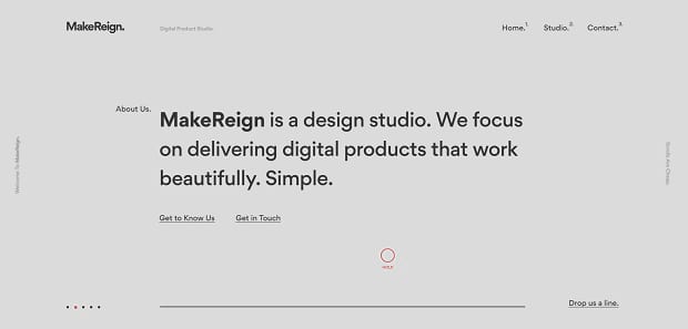 MakeReign's simple, elegant text lider, with a clean font in front of a nice grey background