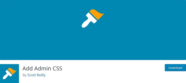 Add Admin CSS page, with a blue banner featuring a white paintbrush with orange paint