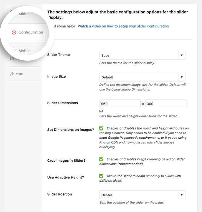 Check the box to set dimensions on images