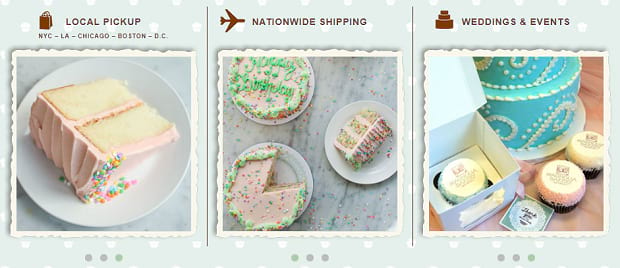 A row on individual tiny sliders showing off various bright colored baked goods